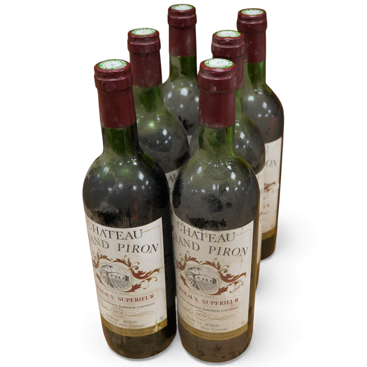 Chateau Grand Piron Bordeaux Superieur, 1979, six bottles